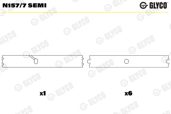 Вкладыши распредвала GLYCO N157/7 SEMI