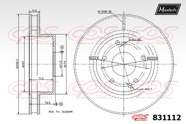 Тормозной диск MAXTECH 873013